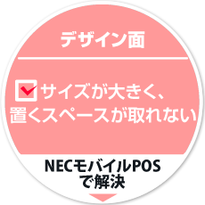 デザイン面2：サイズが大きく、置くスペースが取れない