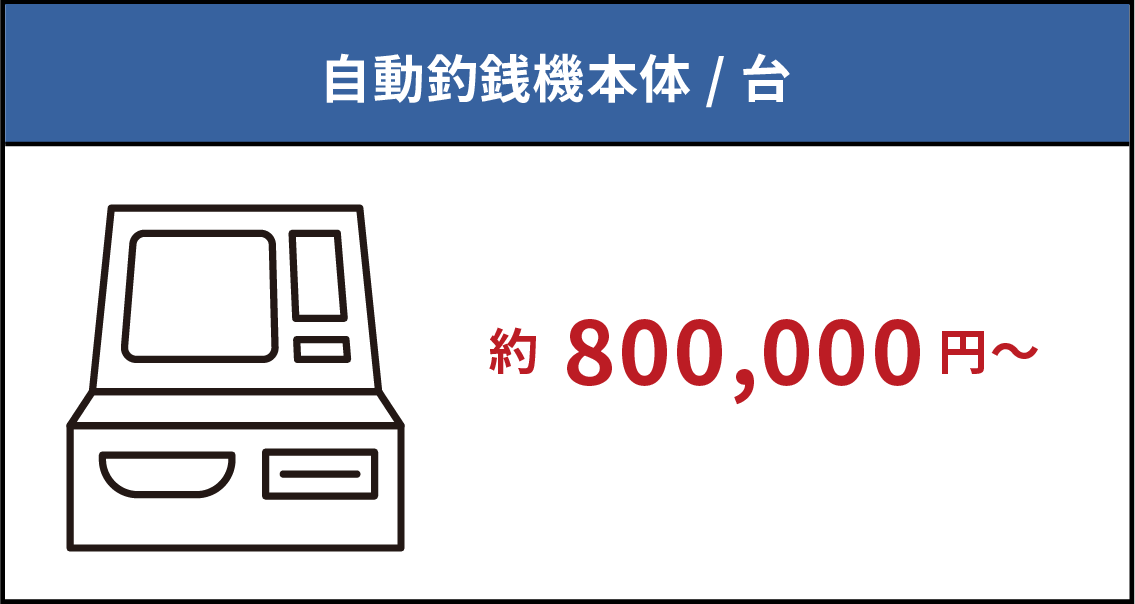 自動釣銭機本体/台 約800,000円〜